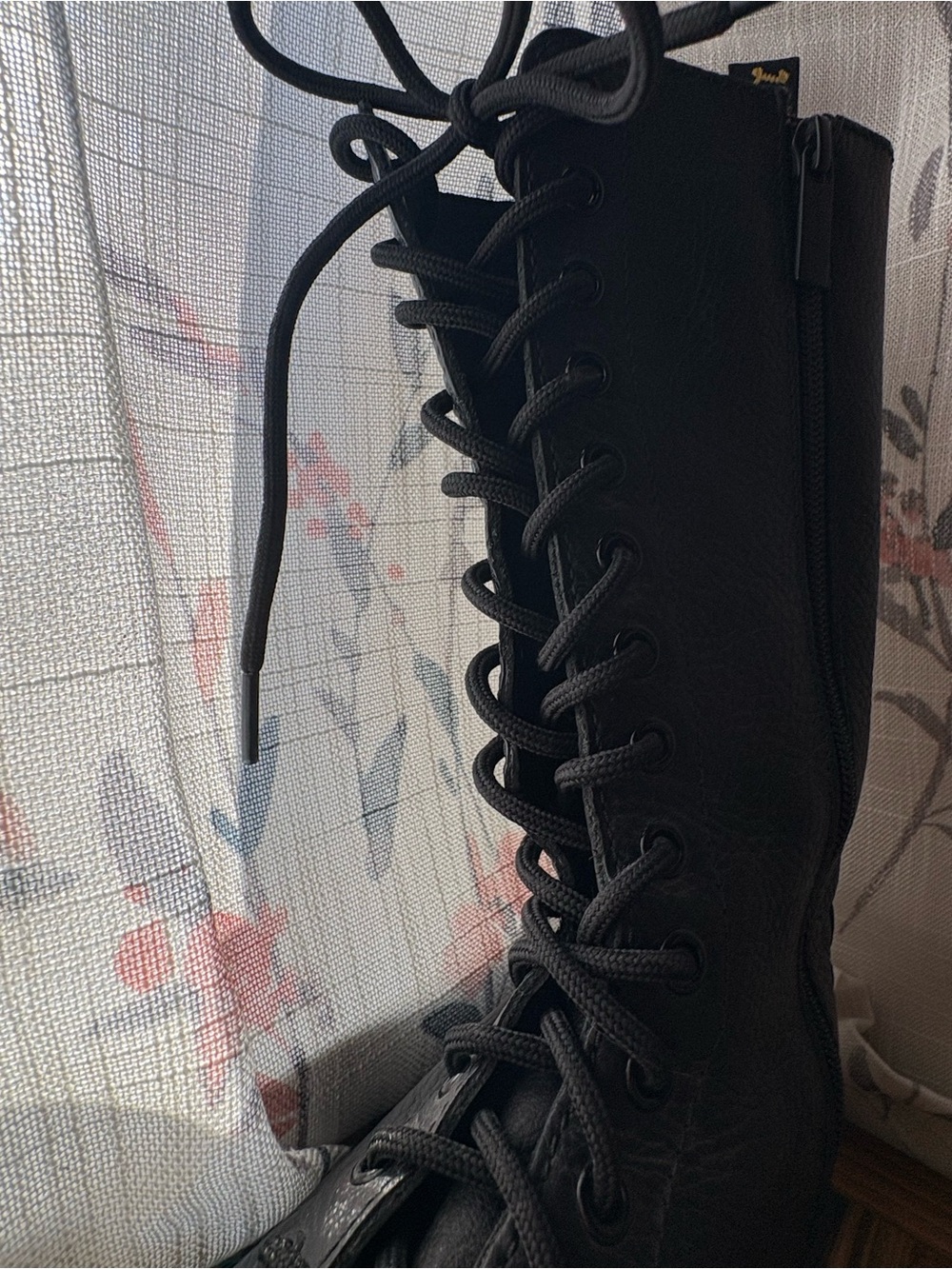 Dr. Martens 10-Eye Black Leather Combat Boots - Picture 10 of 12